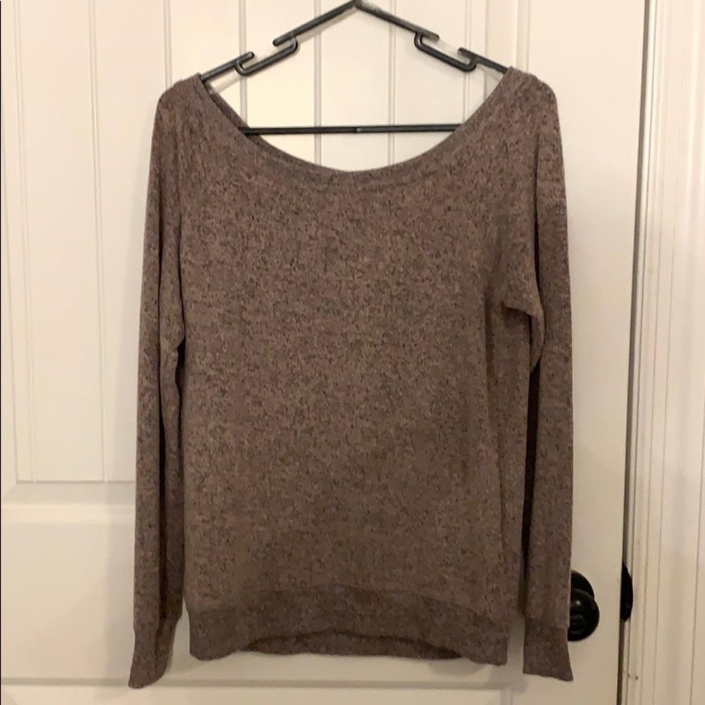 Pink-Gray Long Sleeve Sweater